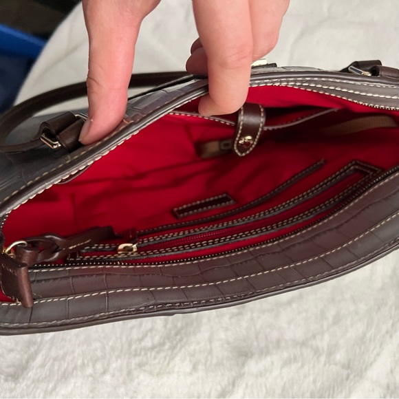 Like New Dooney & Bourke Grey Crocodile Lexington Tote - Picture 7 of 9